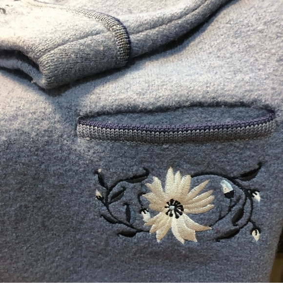Vintage Huntington Ridge Wool Cardigan with Floral Accents Women’s Large - Picture 3 of 12